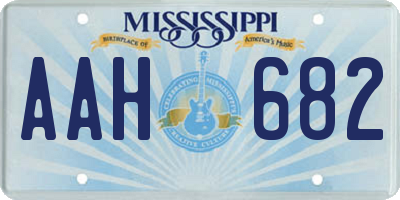 MS license plate AAH682