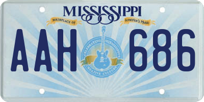 MS license plate AAH686