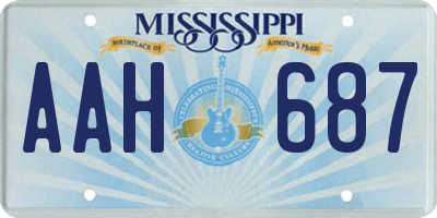 MS license plate AAH687