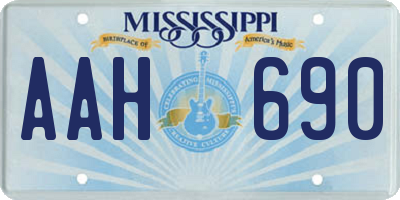 MS license plate AAH690