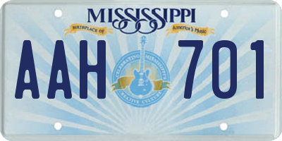 MS license plate AAH701