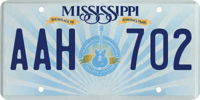 MS license plate AAH702