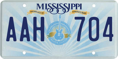 MS license plate AAH704