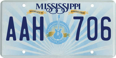 MS license plate AAH706