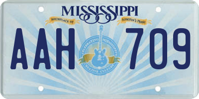 MS license plate AAH709