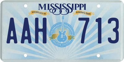 MS license plate AAH713