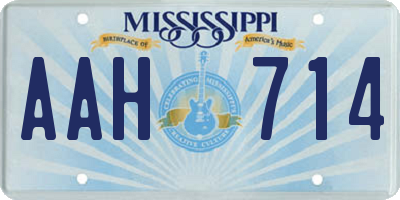 MS license plate AAH714