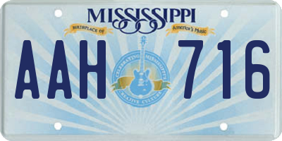 MS license plate AAH716