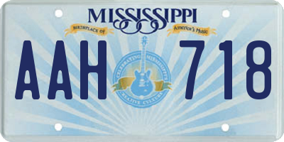 MS license plate AAH718