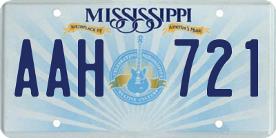 MS license plate AAH721