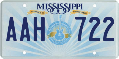 MS license plate AAH722