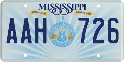 MS license plate AAH726