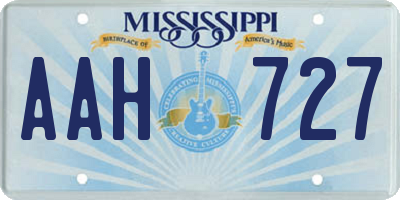 MS license plate AAH727