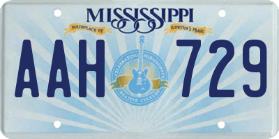 MS license plate AAH729