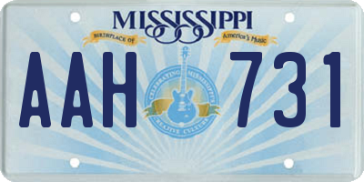 MS license plate AAH731