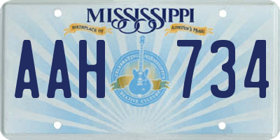 MS license plate AAH734