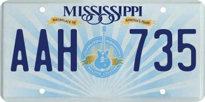 MS license plate AAH735