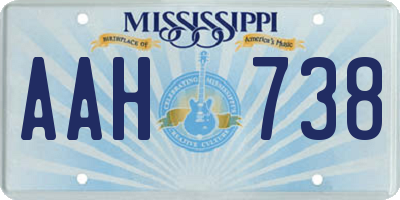 MS license plate AAH738