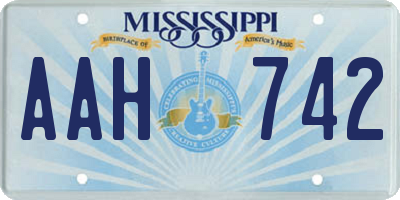 MS license plate AAH742