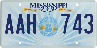 MS license plate AAH743