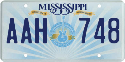 MS license plate AAH748