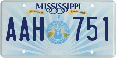 MS license plate AAH751