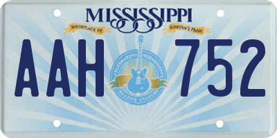 MS license plate AAH752