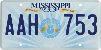 MS license plate AAH753