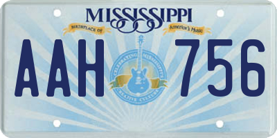 MS license plate AAH756