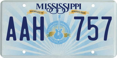 MS license plate AAH757