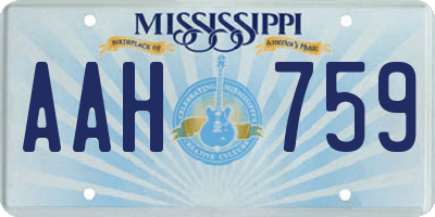 MS license plate AAH759