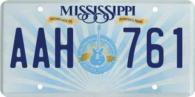 MS license plate AAH761