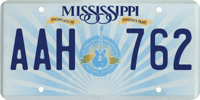 MS license plate AAH762