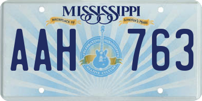 MS license plate AAH763