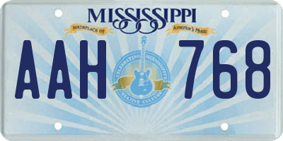 MS license plate AAH768