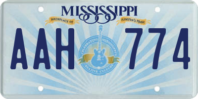 MS license plate AAH774