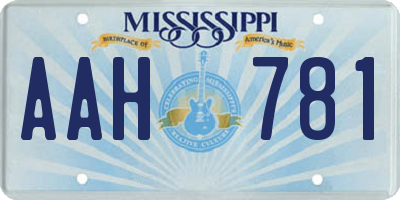 MS license plate AAH781