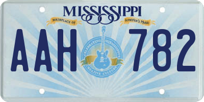 MS license plate AAH782