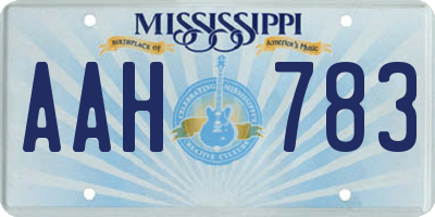 MS license plate AAH783