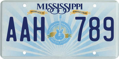 MS license plate AAH789