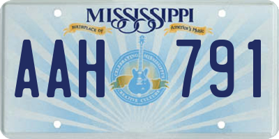 MS license plate AAH791