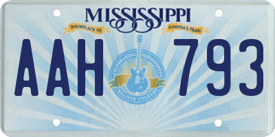 MS license plate AAH793