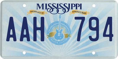 MS license plate AAH794