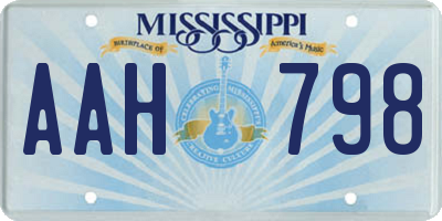MS license plate AAH798