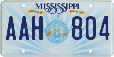 MS license plate AAH804