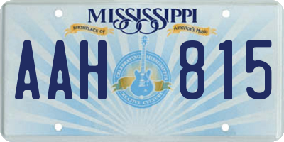 MS license plate AAH815