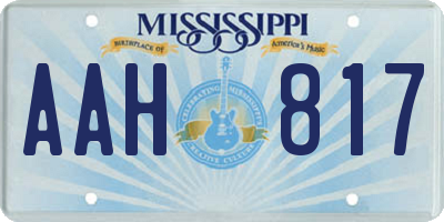 MS license plate AAH817