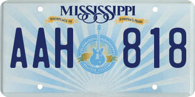 MS license plate AAH818