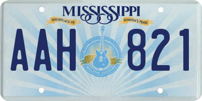 MS license plate AAH821