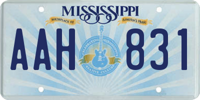 MS license plate AAH831